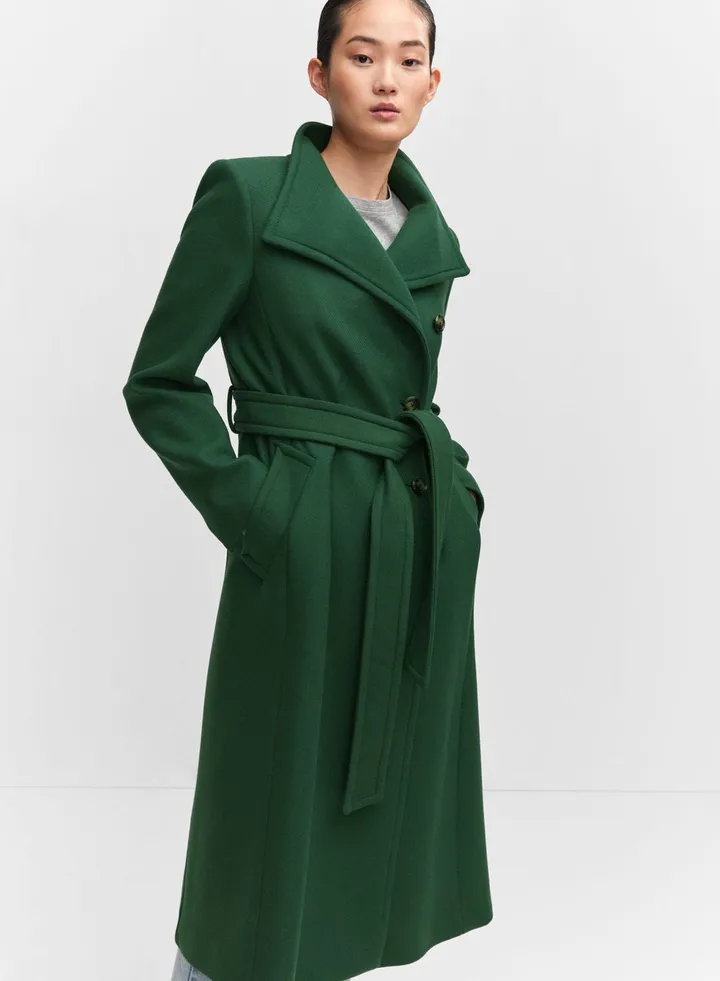 Button Detail Longline Coat