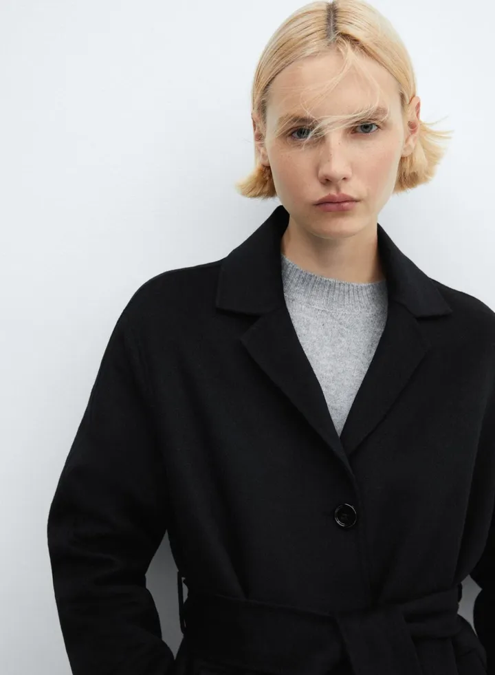 Tie Detail Longline Coat