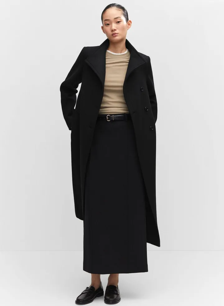 Pocket Detail Longline Coat