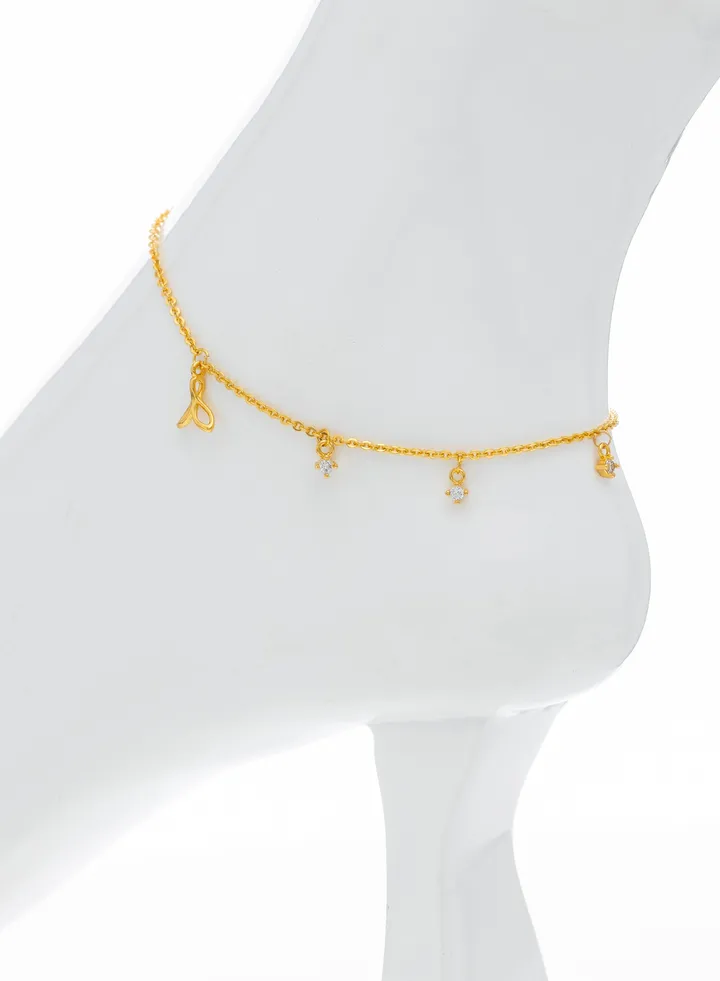 Crystal anklet with pendant charm