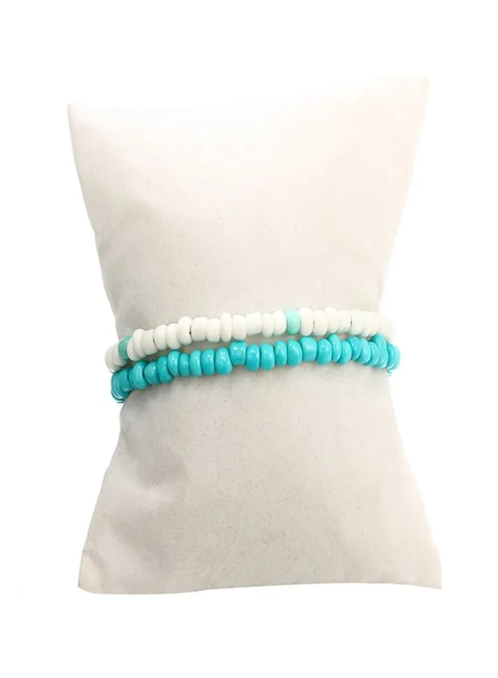 2-Piece Alloy Shell Bead Design Anklet Chain