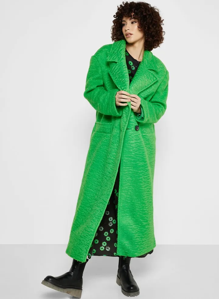 Pocket Detail Longline Coat