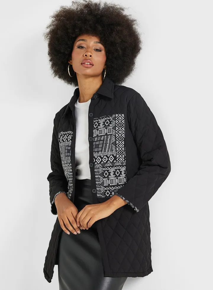 Printed Padded Coat