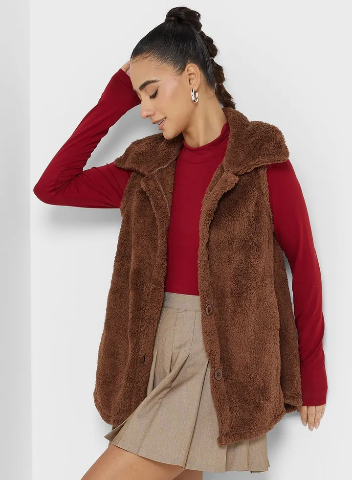 Fur Sleeve Coat