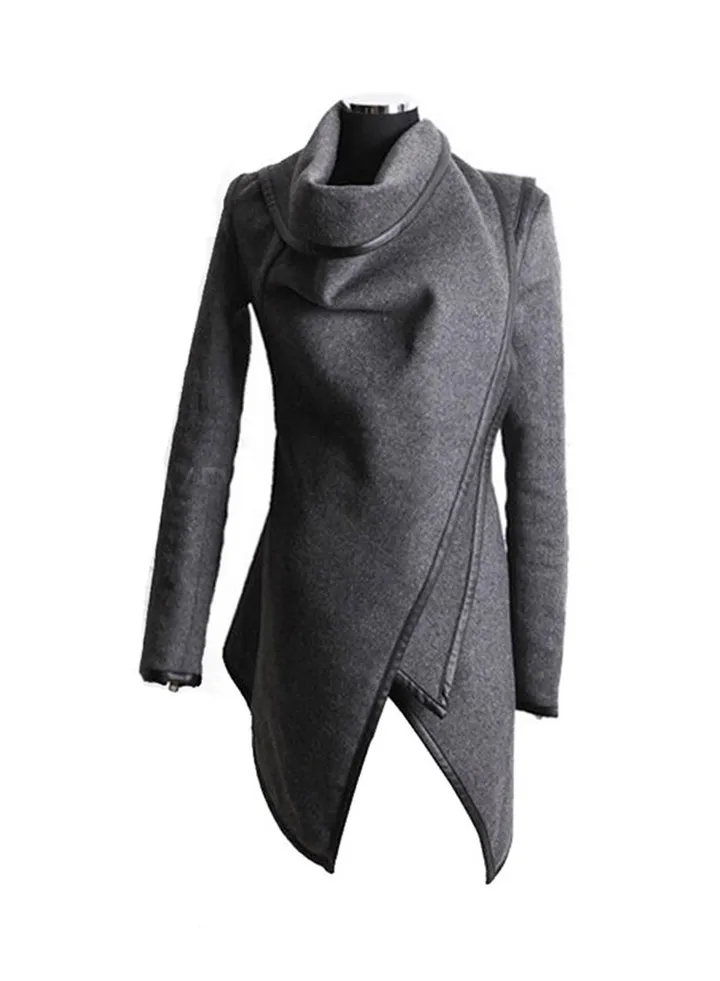 Long Sleeve Trench Coat Grey