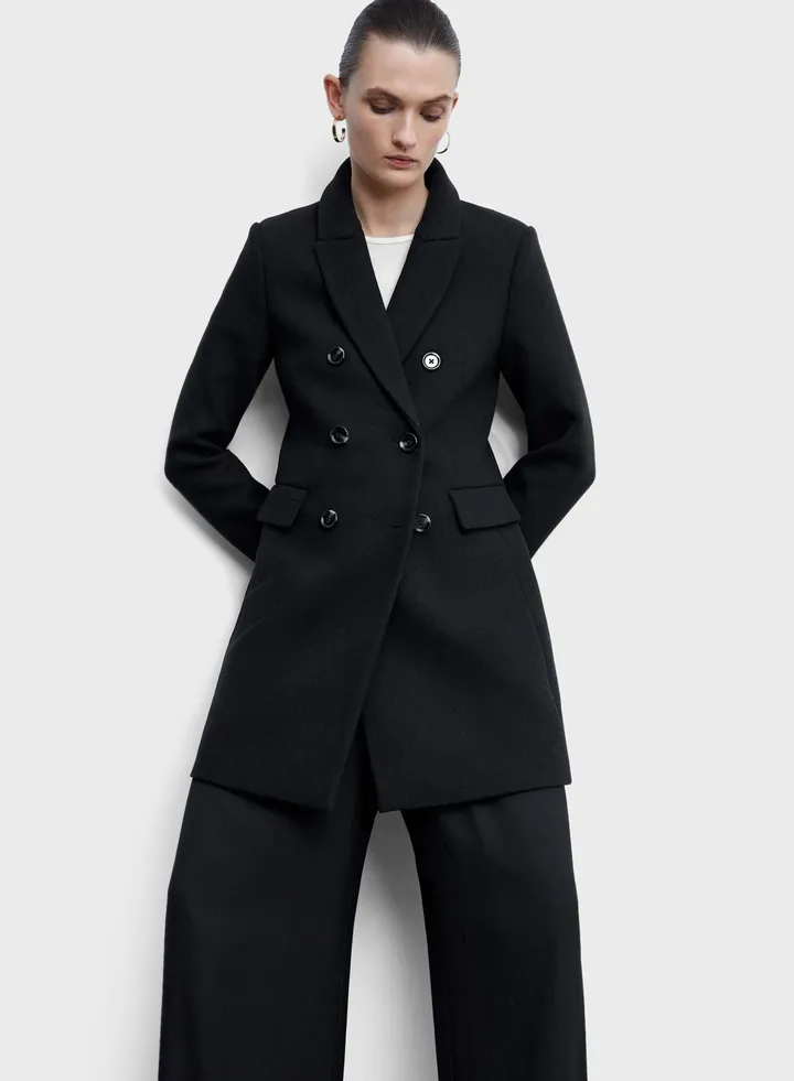 Double Breasted Longline Coat