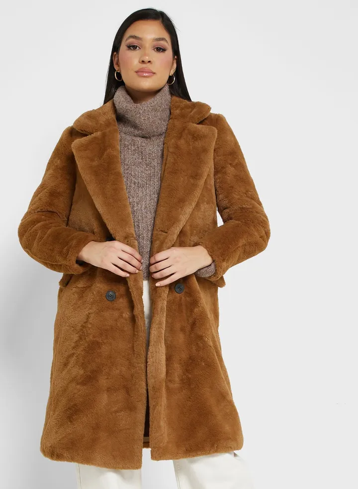 Double Breasted Fur Coat