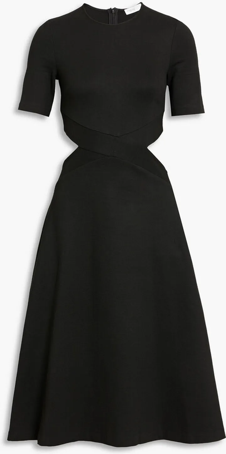 Cutout stretch-knit midi dress
