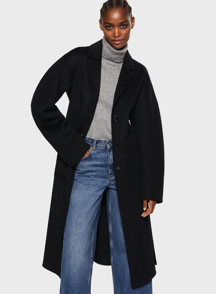 Tie Detail Longline Coat