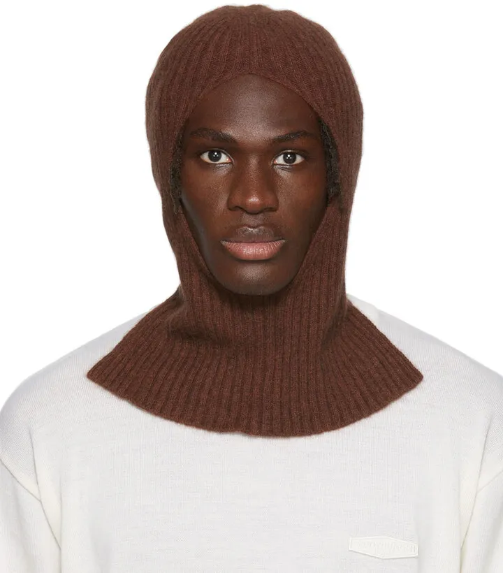 Wooyoungmi SSENSE Exclusive Brown Knit Balaclava
