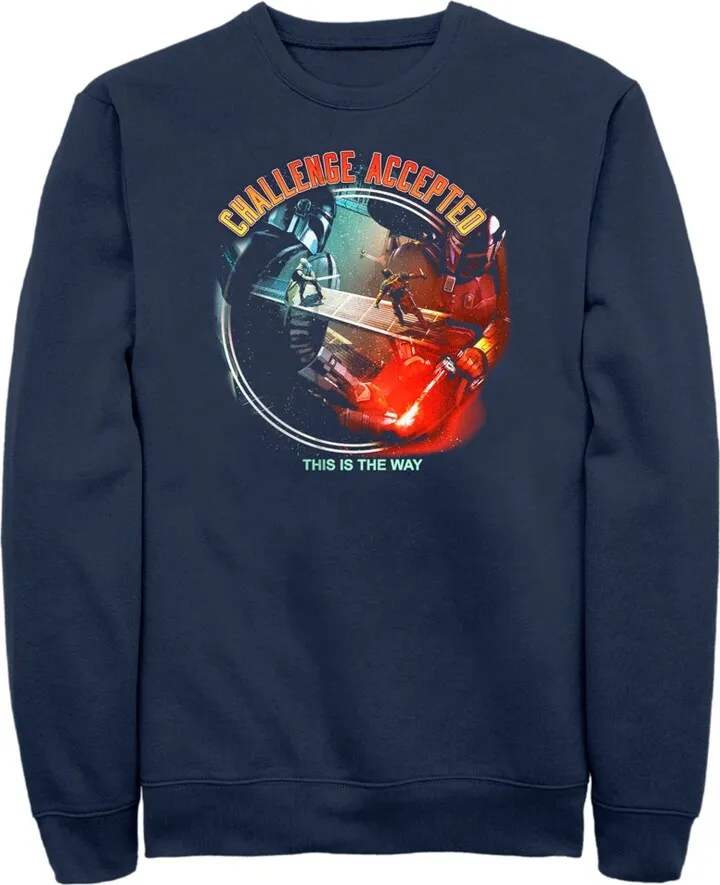 Men's Star Wars: The Book of Boba Fett Challenge Accepted This is the Way Sweatshirt - Navy Blue - 3X Large