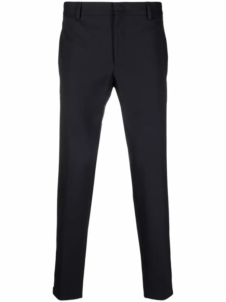 Mid-Rise Slim-Fit Trousers