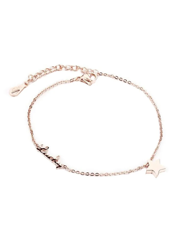 Rose Gold Plated Lucky Pendant Anklet