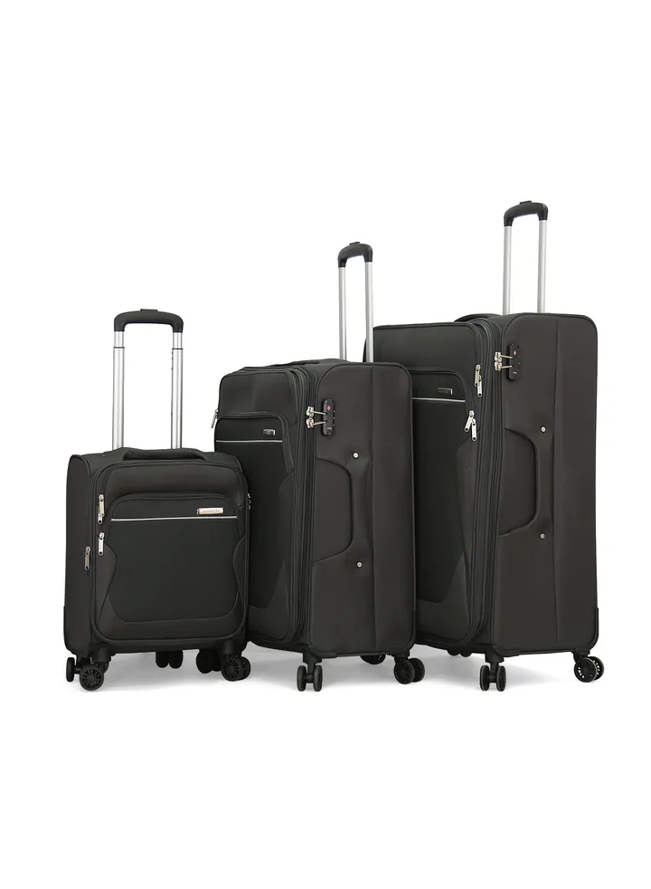 Giordano Softside Luggage Trolley Bag 3 pcs Set,Grey