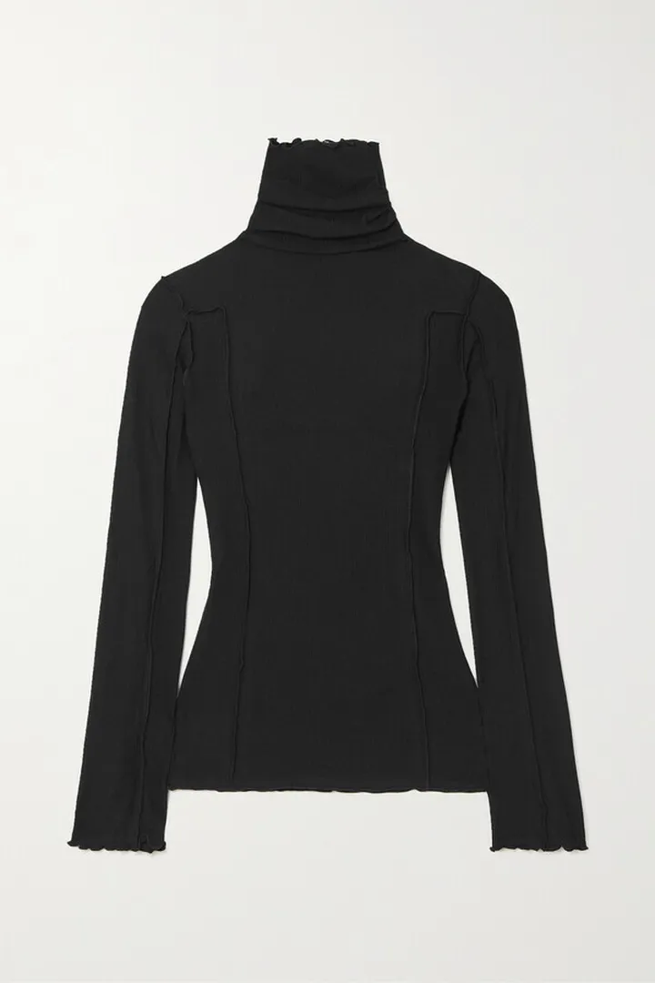 Baserange - Omato Cotton-blend Turtleneck Top - Black