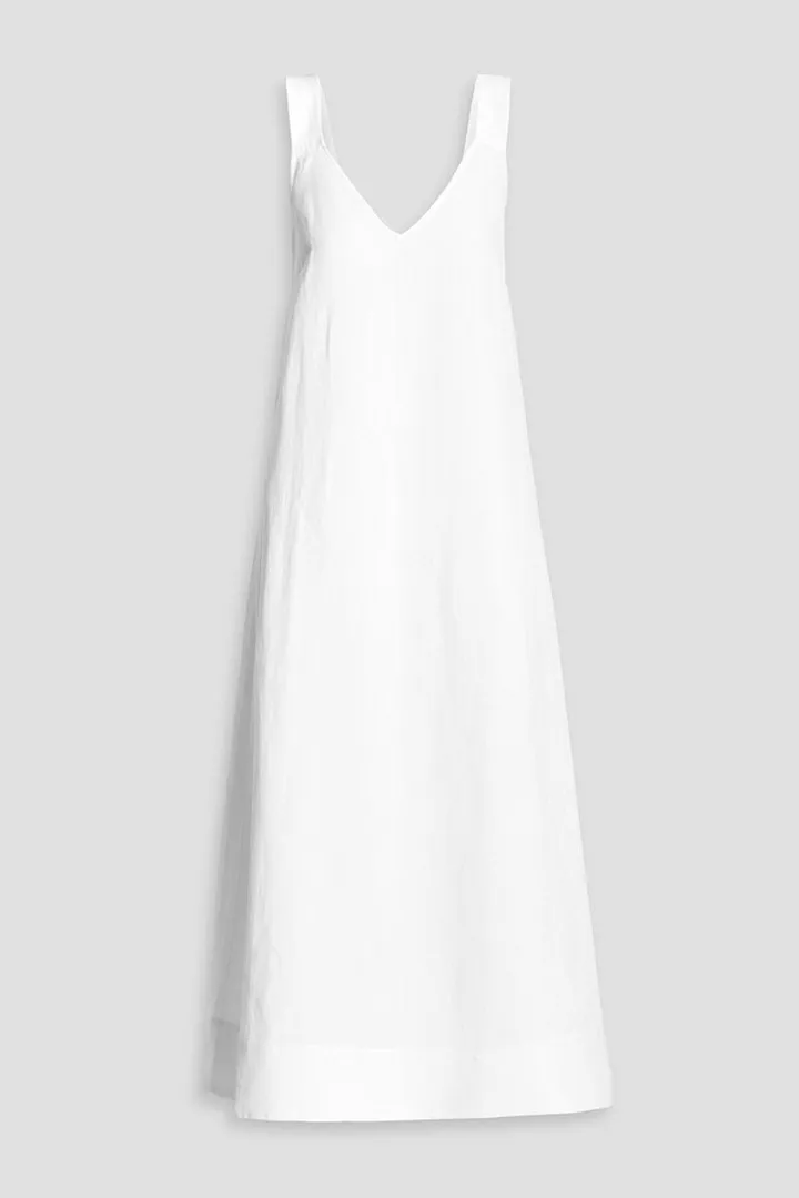 Slub woven maxi dress