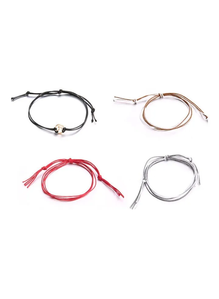 4-Piece Multilayer Sea Wave Adjustable Anklet