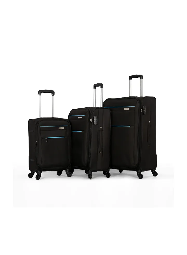 Giordano Softside Luggage Trolley Bag 3 Pieces set