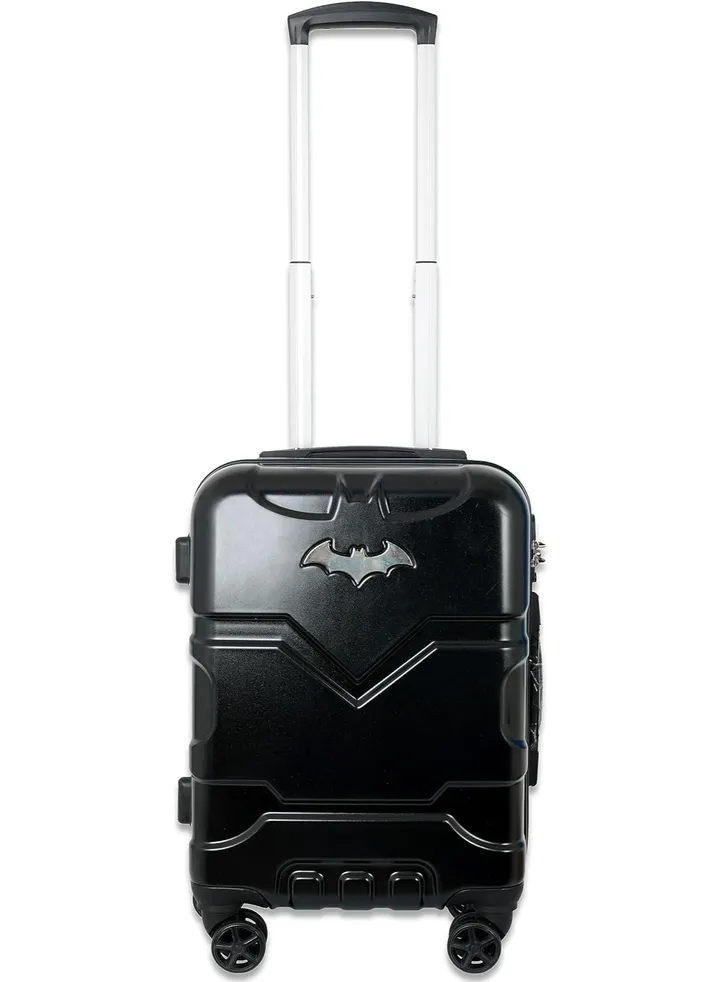 Batman Logo Embossed Luggage Suitcase | Lightweight Polycarbonate Travel Trolley Bag with 360° Spinner Wheels TSA Lock and Durable PP Material |Black 61cm