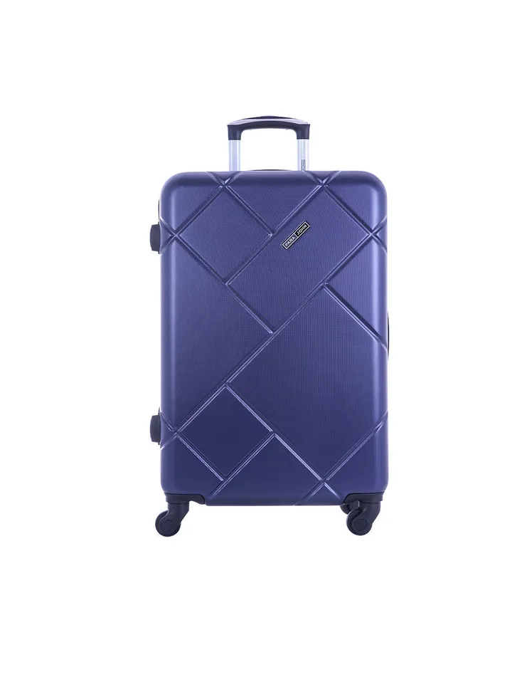 Lightweight ABS Hard Side Spinner Cabin Luggage Trolley Bag with Lock 20 Inch Navy