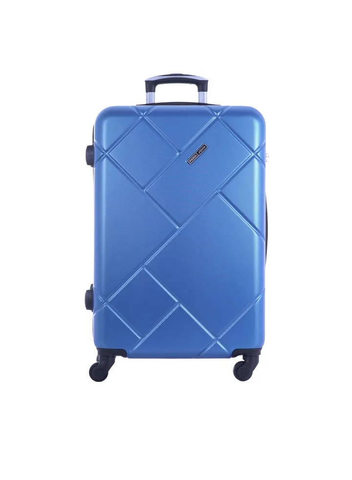 Lightweight ABS Hard Side Spinner Medium Checked In Luggage Trolley Bag Blue