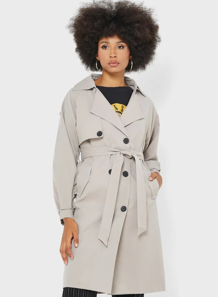 Belted Long Trench Coat