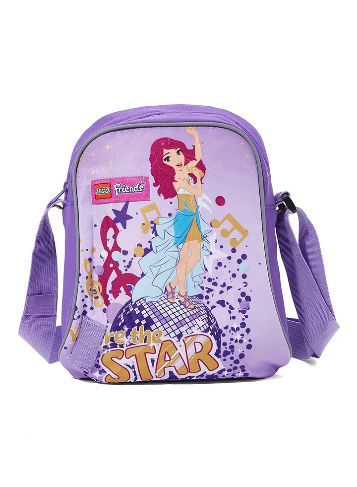 Graphic Printed Messenger Bag Purple