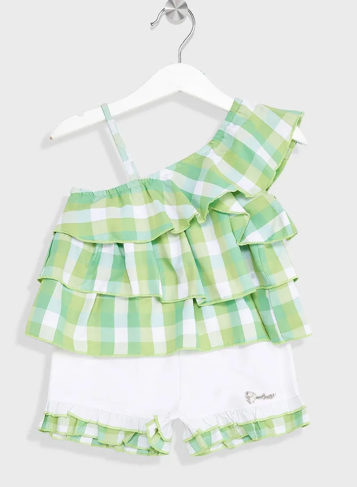 Nauti Nati Girls Checked Top With Shorts