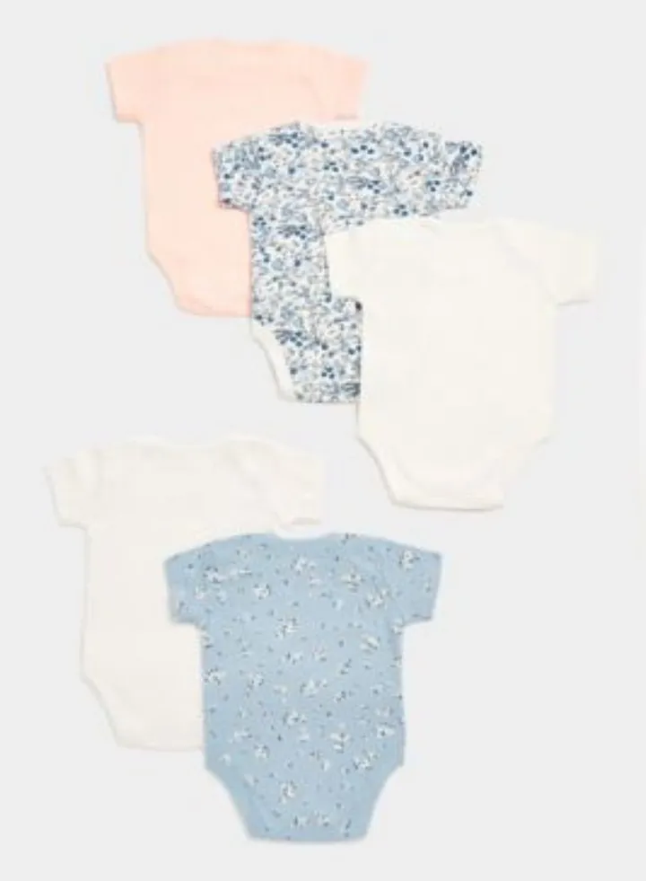 Bluebird Short Sleeved Bodysuits 5 Pack
