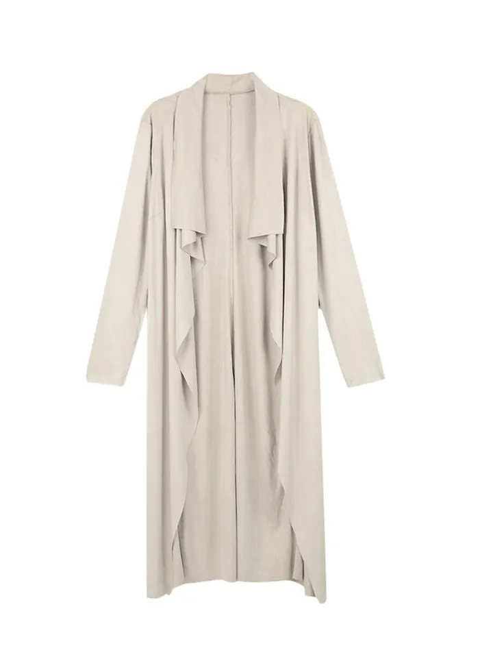 Long Sleeve Cardigan Coat Beige
