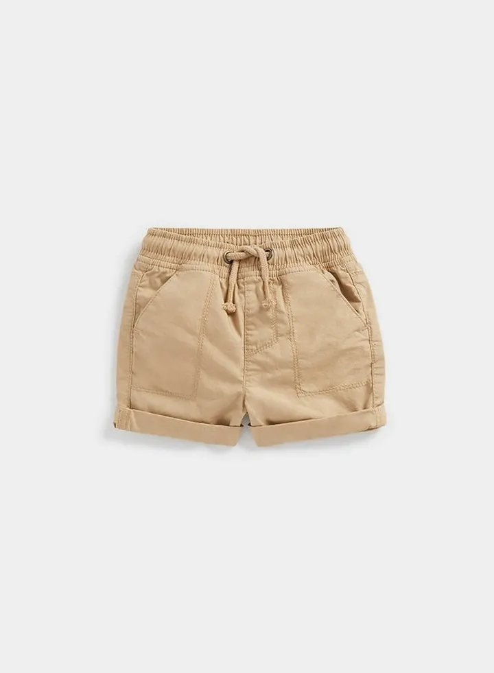 Tan Poplin Shorts