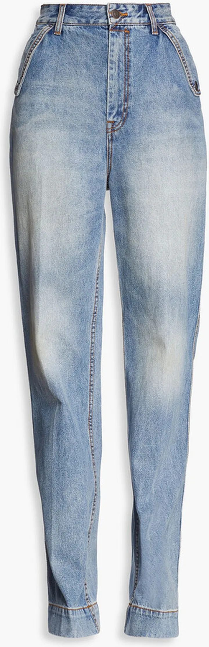 Faded high-rise flared jeans
