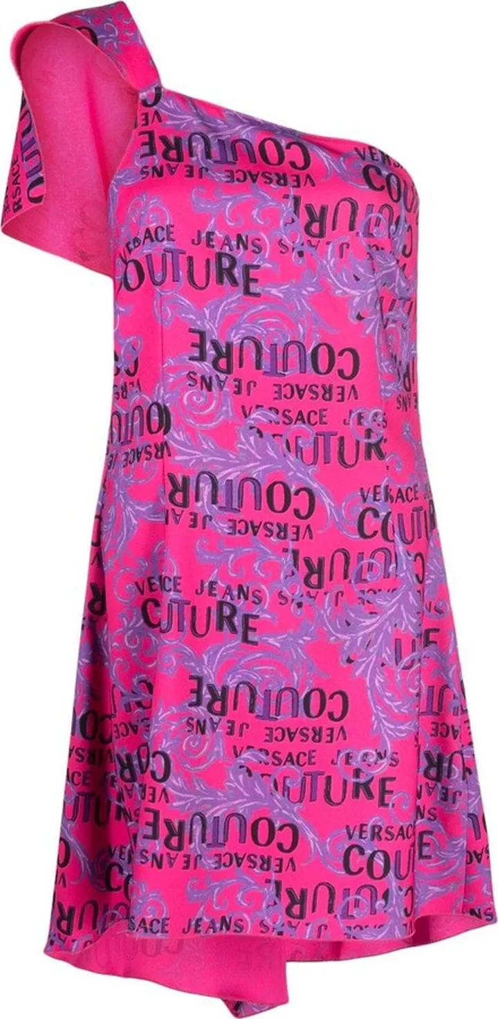 Logo-Print One-Shoulder Dress