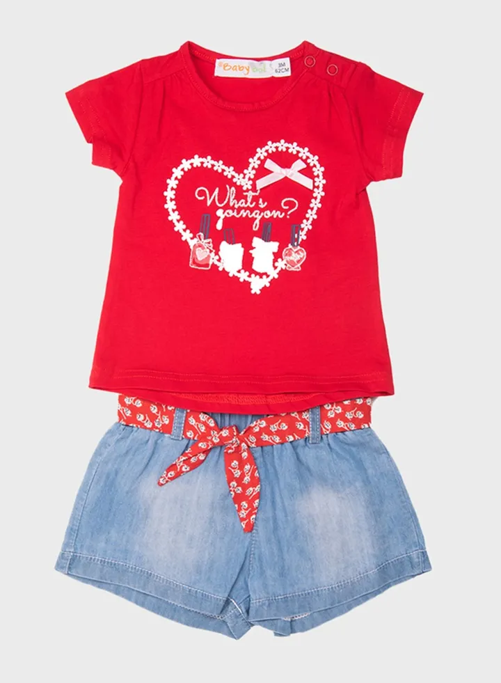 Kids Graphic Top + Shorts Set