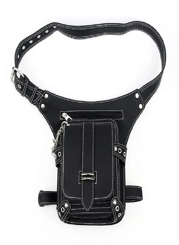 PU Leather Multi-functional Tactical Drop Leg Waist Bag Women Fanny Pack Hiking Camping Trekking Cycling Hip Belt Bags