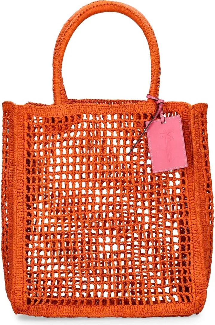 Net raffia tote bag