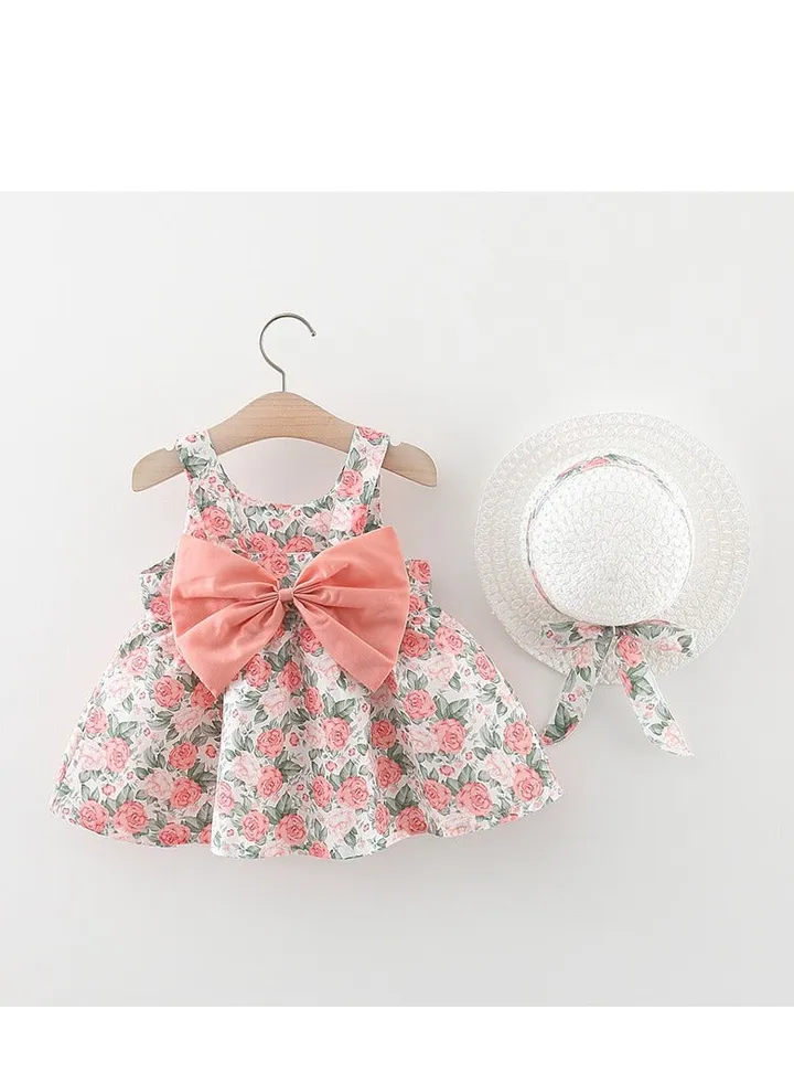 New Cotton Strap Printed Dress Sleeveless Skirt