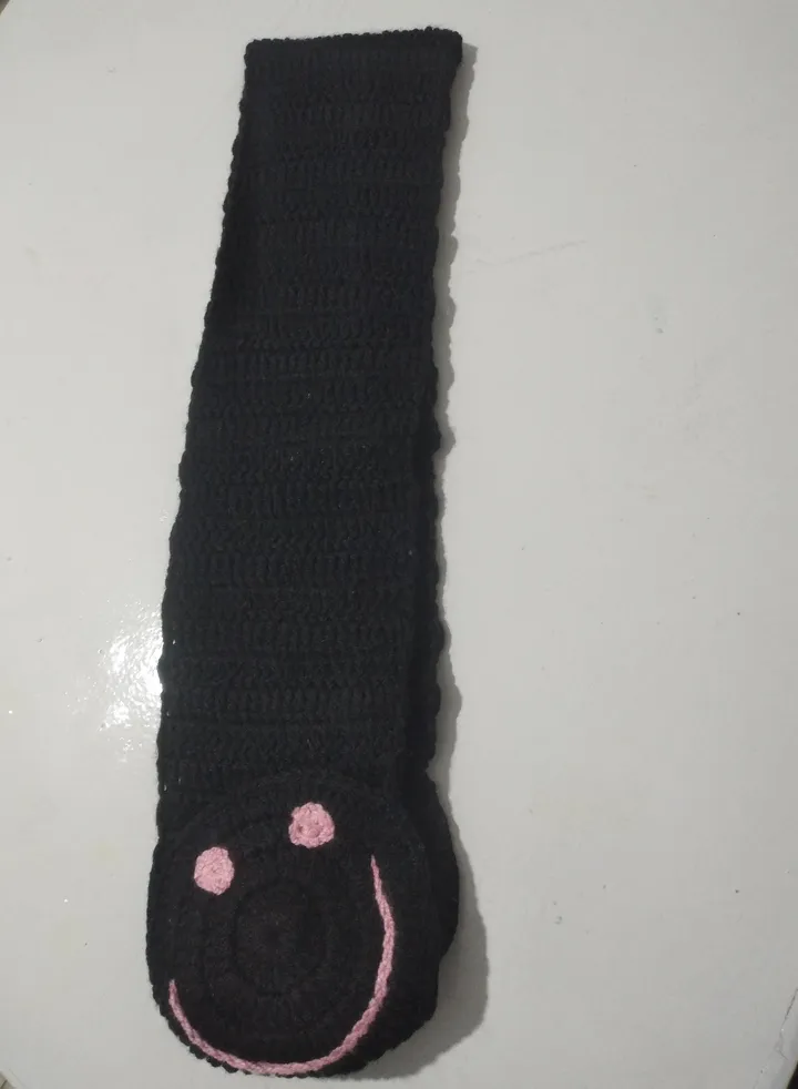Wonderful handmade crochet scarf for winter - Black