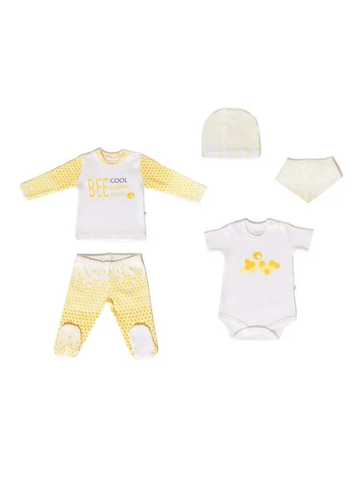 5-Piece Set White/Yellow