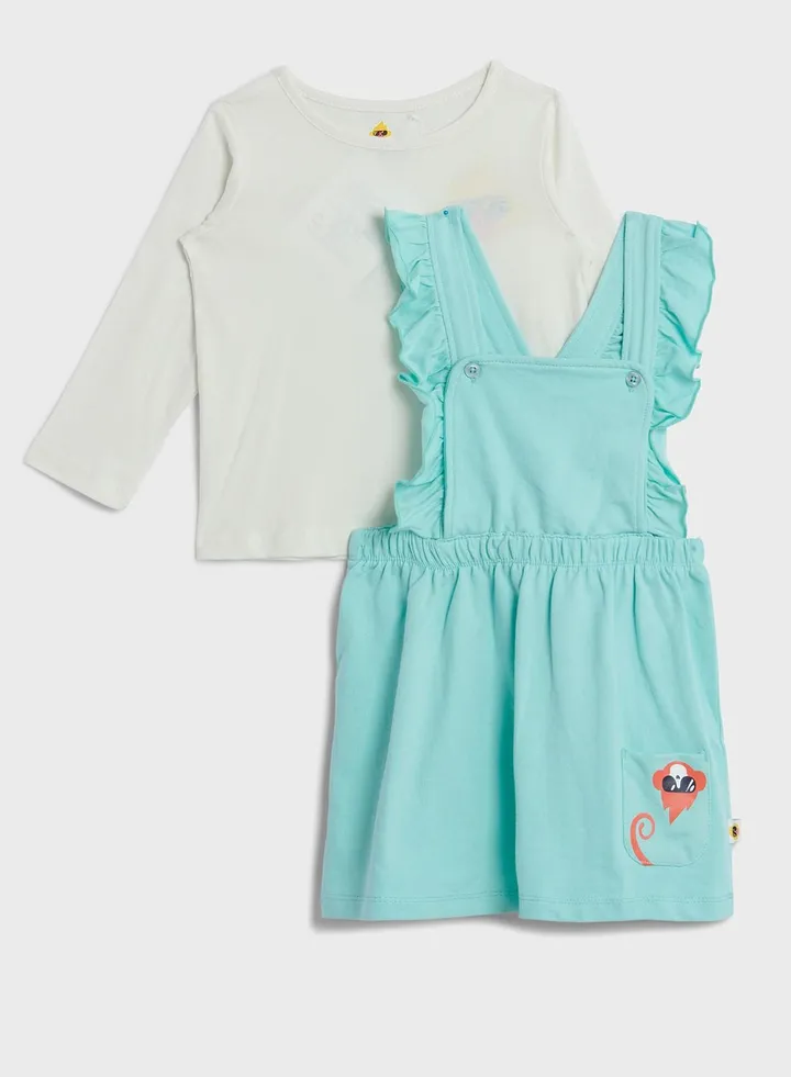 Kids Essential T-Shirt & Ruffle Dress Set