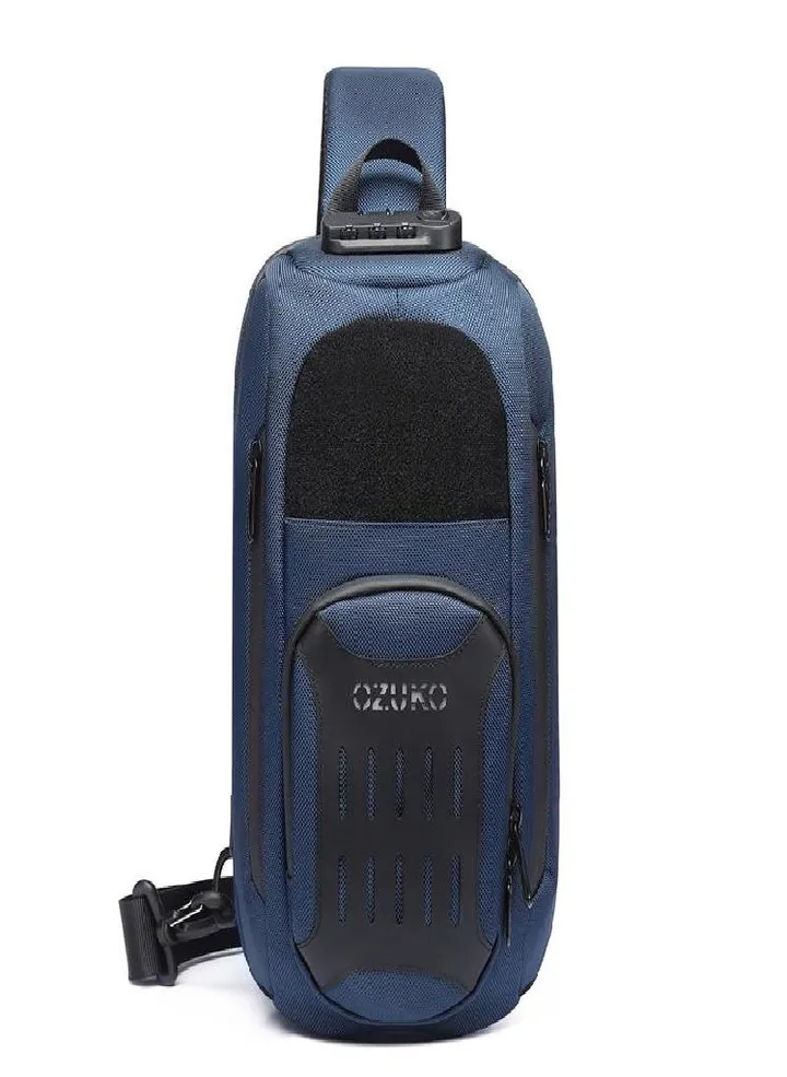 OZUKO Men's Chest Bag Trend Locomotive Chest Bag Multifunctional Waterproof Men's Messenger Bag