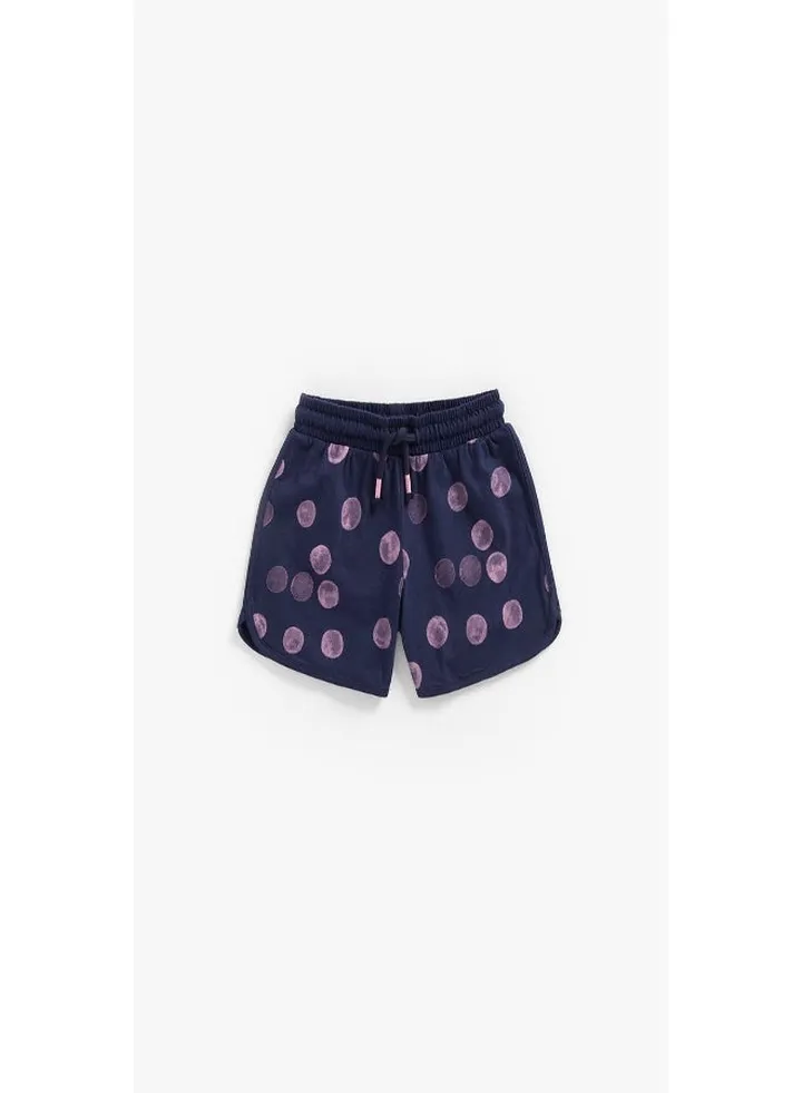 Navy Spot Jersey Shorts