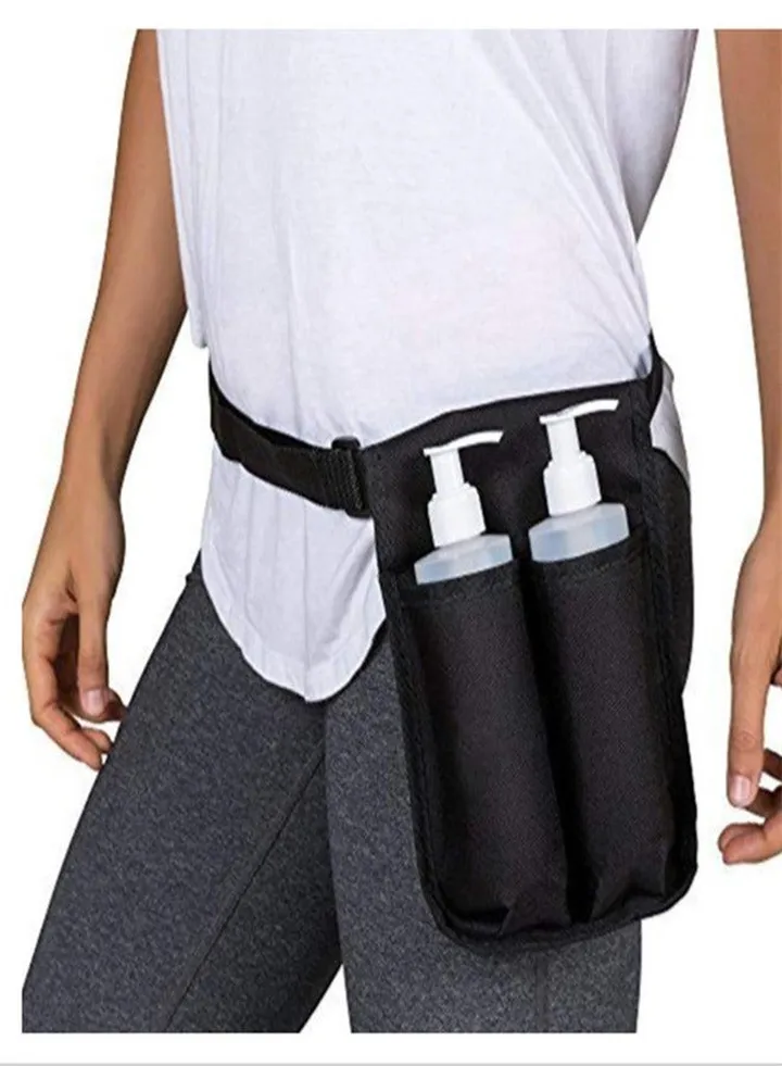 Massage Therapist Waist Bag with Massage Bottle Storage Massage Oil Wash Liquid Set Protective Cover