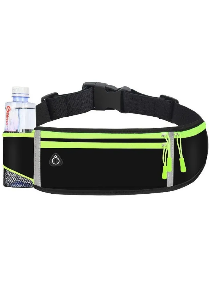 Running Belt Packs for Women Men, Waist Pack Runners Belt Bag Money Belt Phone Holder for Running Sports Hiking Traveling Black