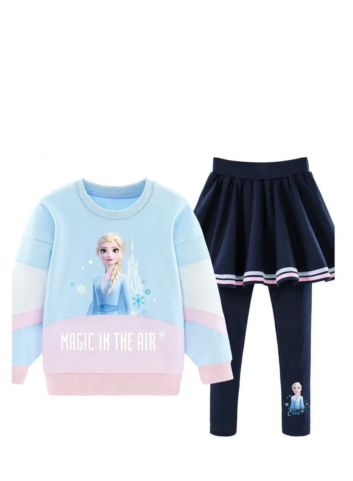 Disney Ice and Snow series children's sweatshirt suit long
