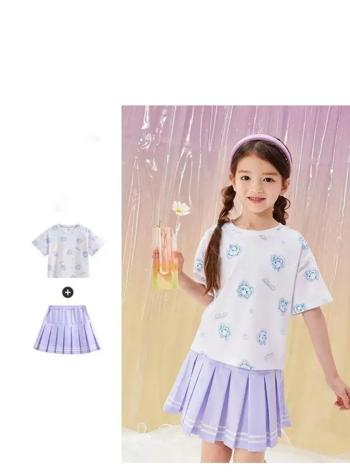 Disney college style short-sleeved skirt suit