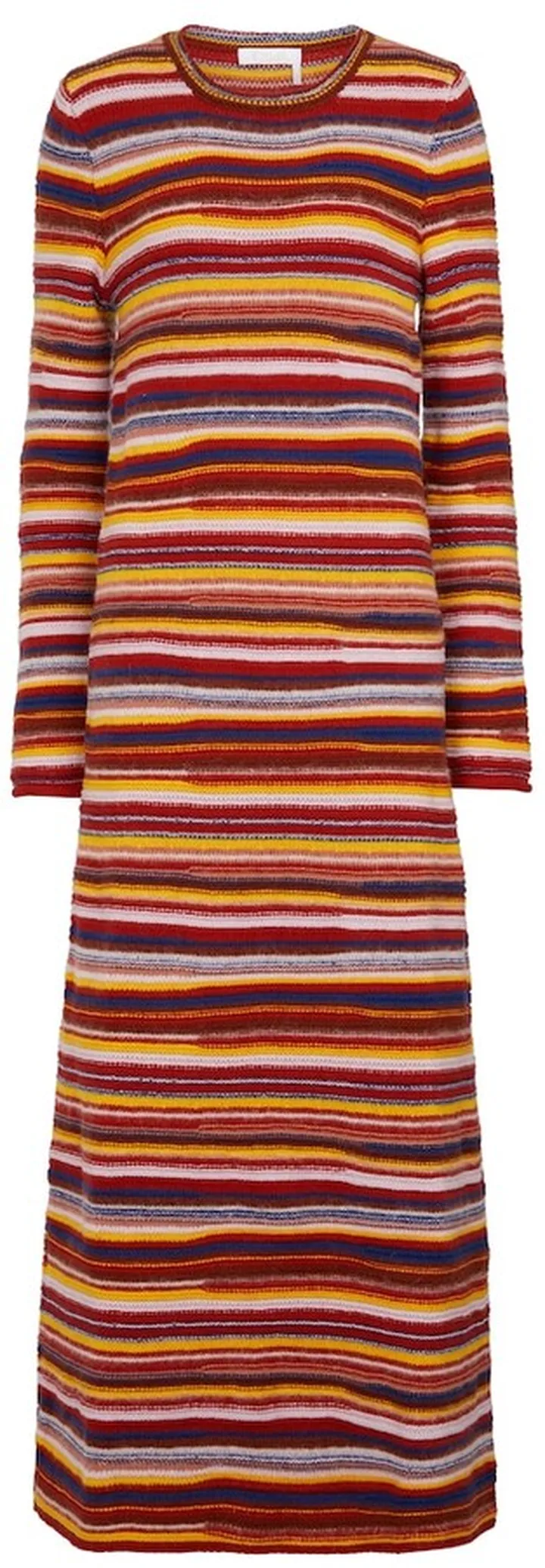 Striped cashmere and wool-blend dress