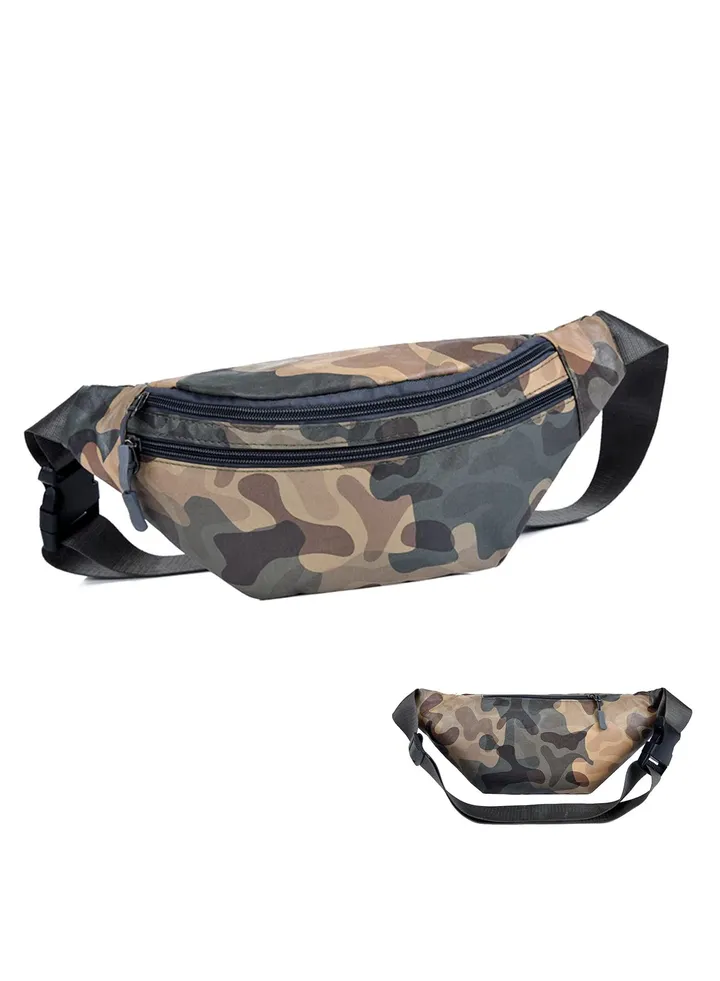 Bumbags for Ladies Men Women, Large Crossbody Pack Belt Bag with Adjustable Buckle, Waterproof Bumbags Fashion Waist Packs, Casual Waist Bag for Sport Running Jogging (Camouflage)