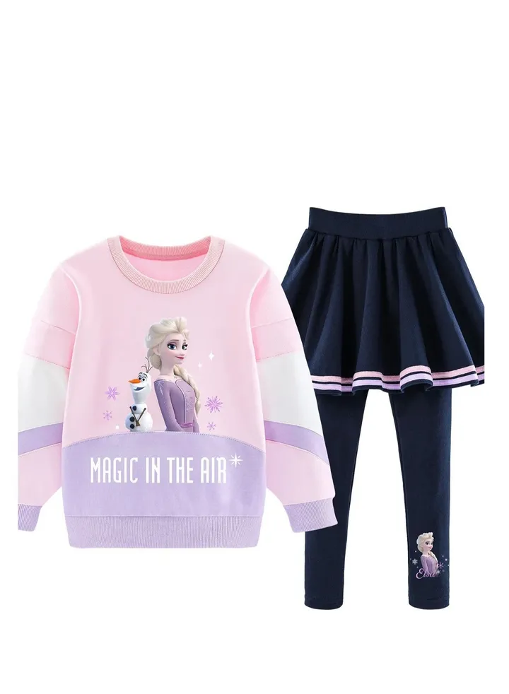 Disney Ice and Snow series children's sweatshirt suit long