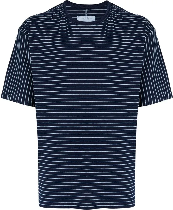 horizontal stipe cotton T-shirt